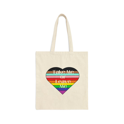 Take Me or Leave Me Heart Flag Canvas Tote