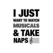 Musicals and Naps Stickers