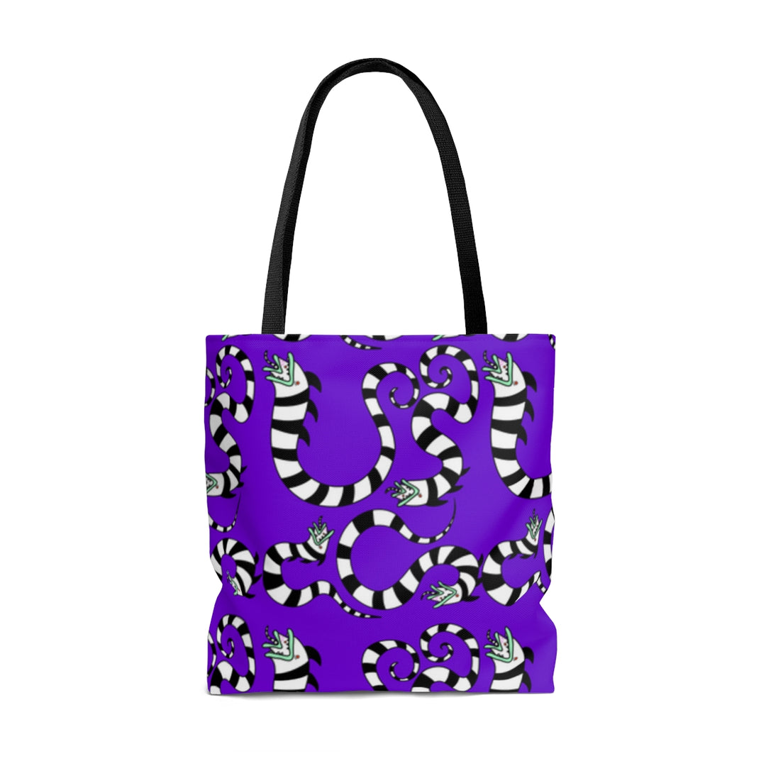 Cinereplicas Tote Bag Beetlejuice Verme Delle Sabbie | 42x38 Cm, Borsa In Tela Con Licenza Ufficiale, Design Monocromatico Con Dettagli Verde E Rosso